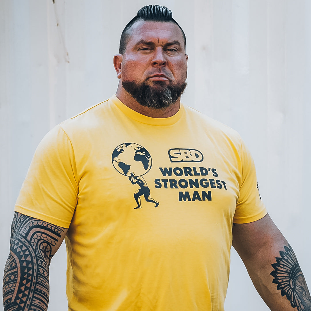 2021 World’s Strongest Man T-Shirt - Heats (Sunrise Yellow)
