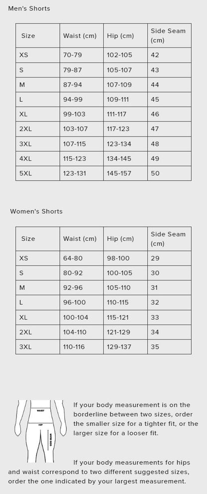 SBD Malaysia SBD Shorts (Nova Range) Sizing Guide