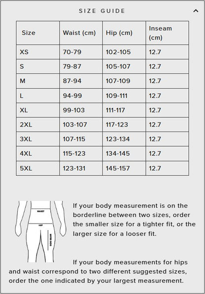 SBD Malaysia SBD Training Shorts - Men's (Resolve Range) Sizing Guide