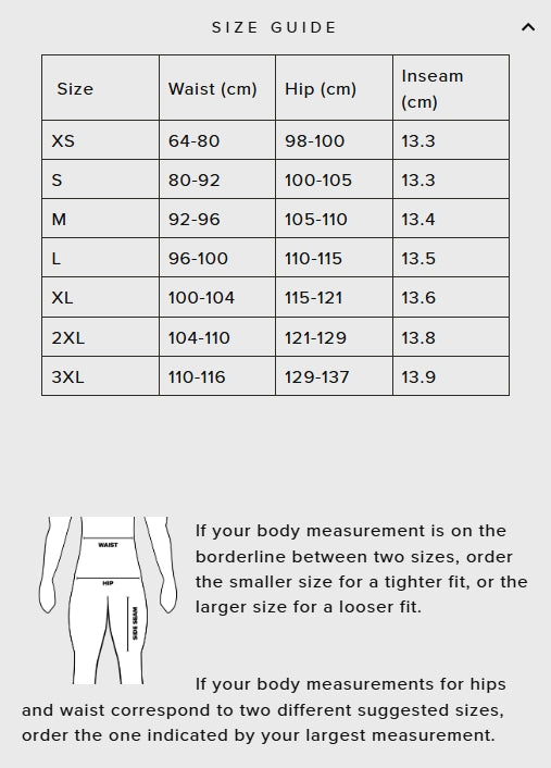 SBD Malaysia SBD Training Shorts - Women's (Resolve Range) Sizing Guide