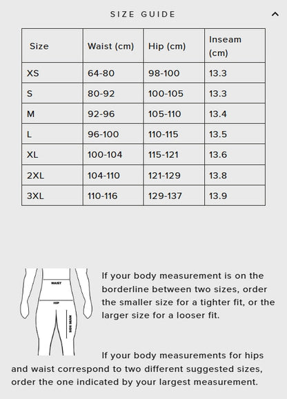 SBD Malaysia SBD Training Shorts - Women's (Nova Range) Sizing Guide