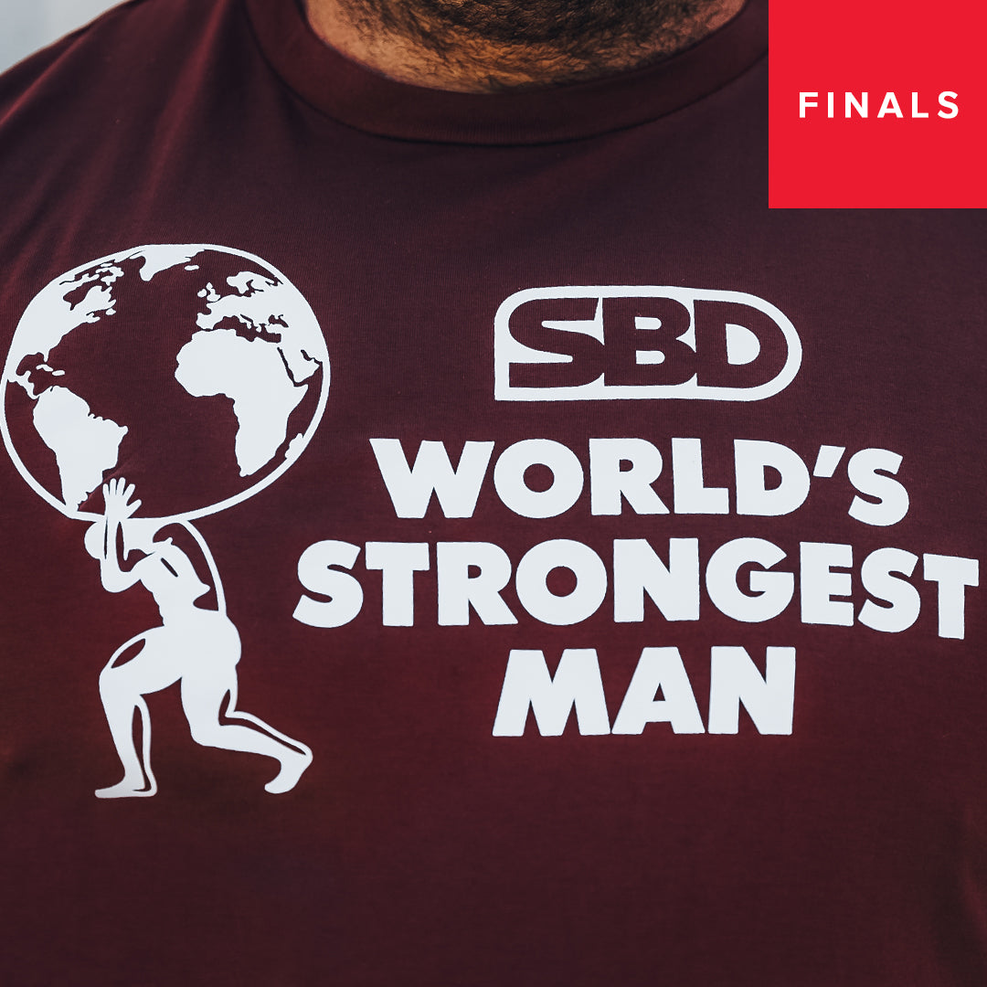2021 World’s Strongest Man T-Shirt - Finals (Fire Brick)